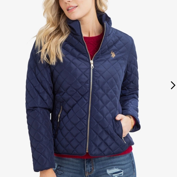 U s polo association diamond quilted side knit coat size extra large - Picture 1 of 16
